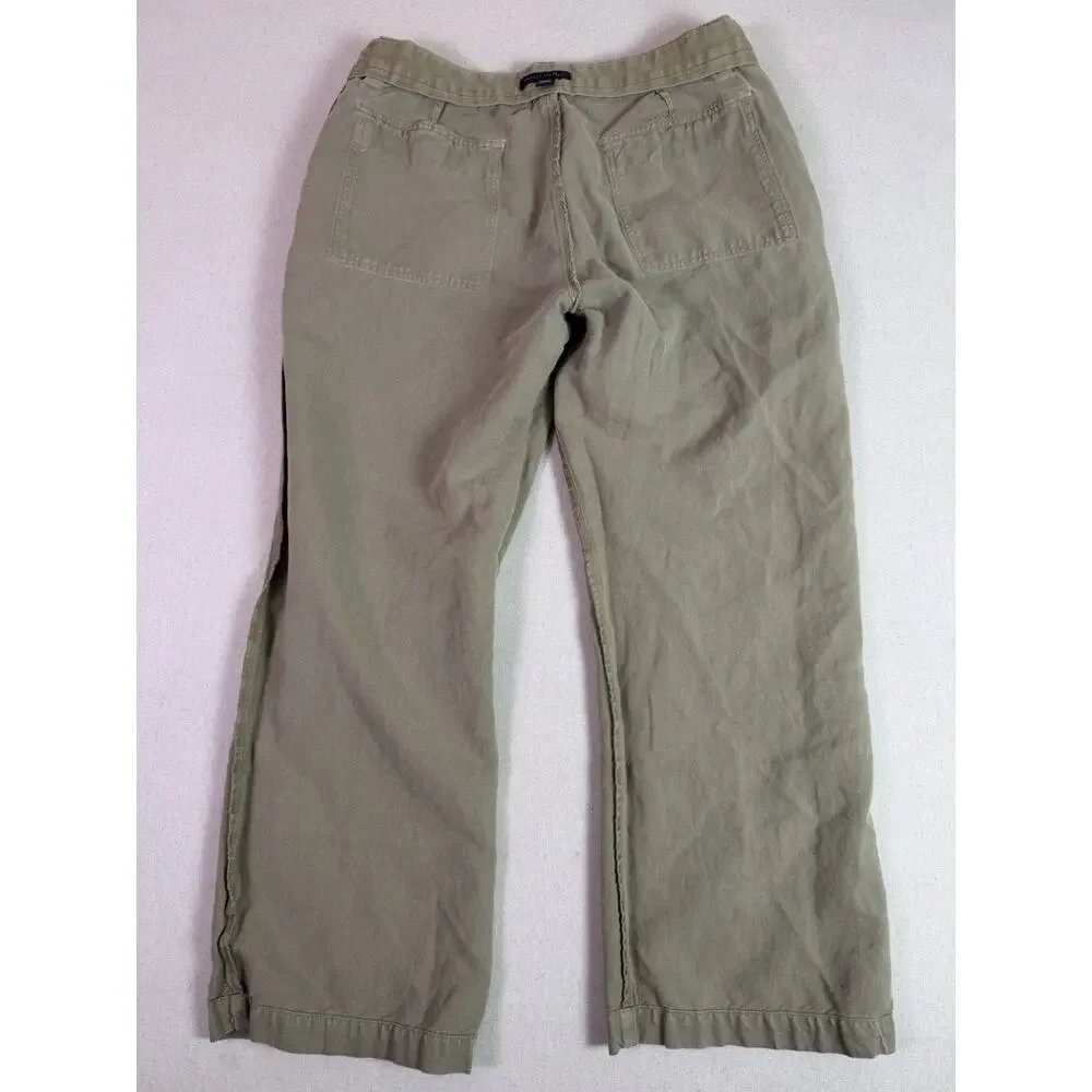 Banana Republic Linen Cotton Straight Leg Khaki Chino Pants Men's 34x30 Safari